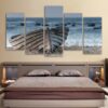 ship Seaside - Nature 5 Panel Canvas Art Wall Decor