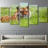 siberian tiger 1 - Animal 5 Panel Canvas Art Wall Decor