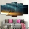 sky Tornado Sea - Nature 5 Panel Canvas Art Wall Decor