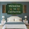 slogan welcome to california - Abstract 5 Panel Canvas Art Wall Decor