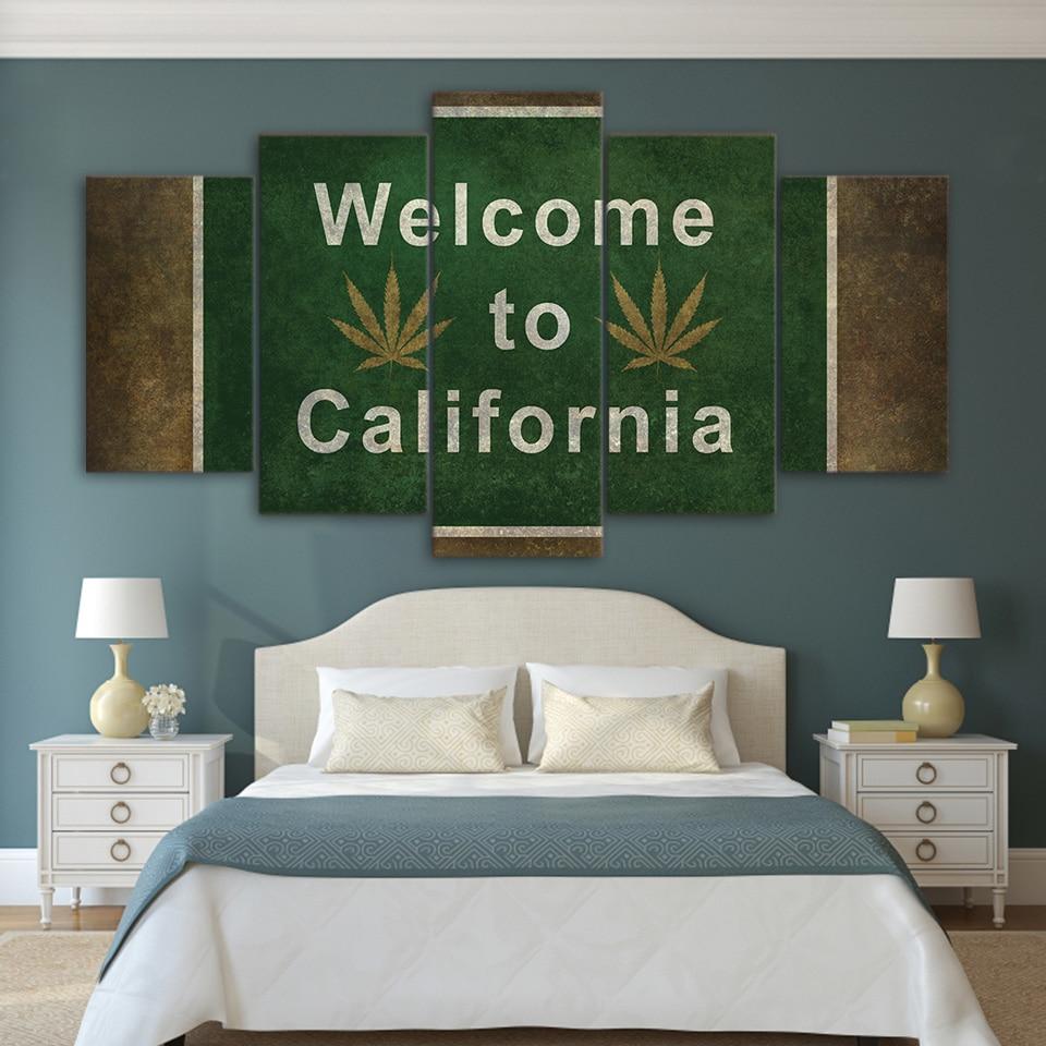 slogan welcome to california - Abstract 5 Panel Canvas Art Wall Decor slogan welcome to california - Abstract 5 Panel Canvas Art Wall Decor