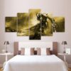soldier in battlefield 02 - Army 5 Panel Canvas Art Wall Decor