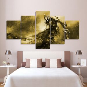 soldier in battlefield 02 - Army 5 Panel Canvas Art Wall Decor