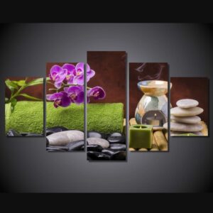 spa still life wellness relax 01 - Nature 5 Panel Canvas Art Wall Decor