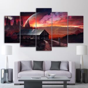 spectacular barn - Nature 5 Panel Canvas Art Wall Decor