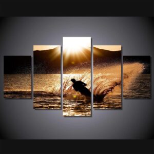 sport muzhchina paren siluet - Sport 5 Panel Canvas Art Wall Decor