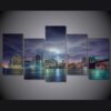 ssha gorod nyu york vecher ogni - Nature 5 Panel Canvas Art Wall Decor