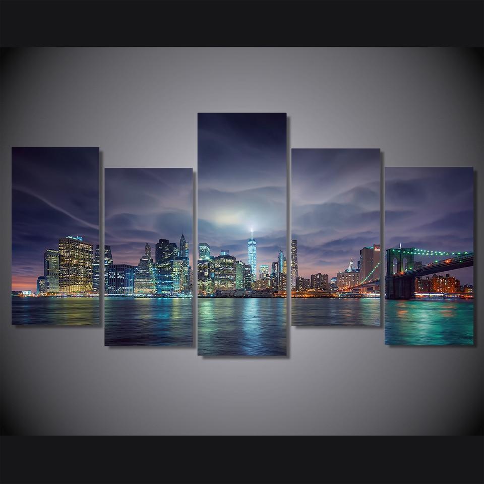 ssha gorod nyu york vecher ogni - Nature 5 Panel Canvas Art Wall Decor ssha gorod nyu york vecher ogni - Nature 5 Panel Canvas Art Wall Decor