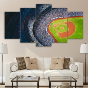 stadium aerial view - Sport 5 Panel Canvas Art Wall Decor