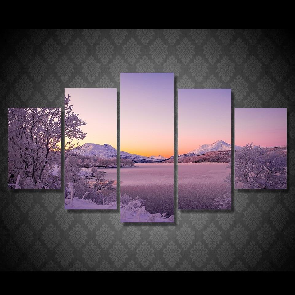 stor vann lake storvann lake - Nature 5 Panel Canvas Art Wall Decor stor vann lake storvann lake - Nature 5 Panel Canvas Art Wall Decor