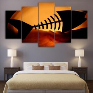 sunset desert fish bone - Nature 5 Panel Canvas Art Wall Decor