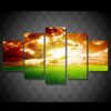 sunset nature landscape sky - Nature 5 Panel Canvas Art Wall Decor