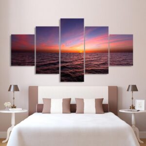 sunset twilight sky - Space 5 Panel Canvas Art Wall Decor