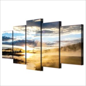 sunshine landscape - Nature 5 Panel Canvas Art Wall Decor