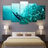 surfing seabed - Sport 5 Panel Canvas Art Wall Decor