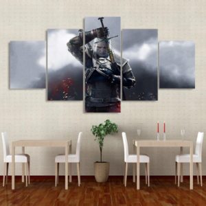 the witcher 3 Sword of Destiny - Gaming 5 Panel Canvas Art Wall Decor