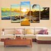 tropical beach sunset 05 - Space 5 Panel Canvas Art Wall Decor