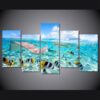 tropical fishes sea ocean - Space 5 Panel Canvas Art Wall Decor