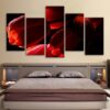 tyulpany cvety krasnye makro - Nature 5 Panel Canvas Art Wall Decor