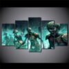 undead magic - Abstract 5 Panel Canvas Art Wall Decor