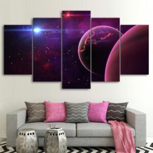 universe science - Space 5 Panel Canvas Art Wall Decor