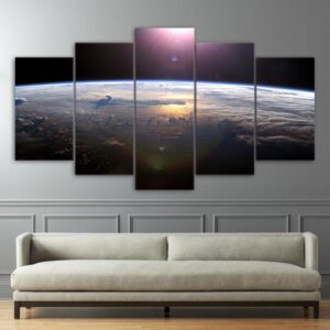 universe space view 01 - Space 5 Panel Canvas Art Wall Decor