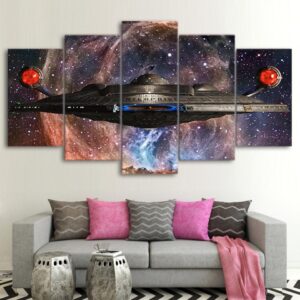 universe war space - Movie 5 Panel Canvas Art Wall Decor