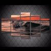 voda volny vecher svet - Nature 5 Panel Canvas Art Wall Decor