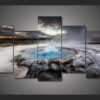 water - Nature 5 Panel Canvas Art Wall Decor