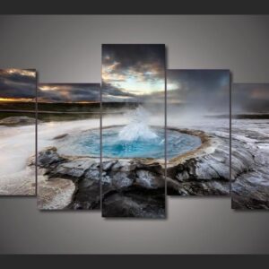 water - Nature 5 Panel Canvas Art Wall Decor