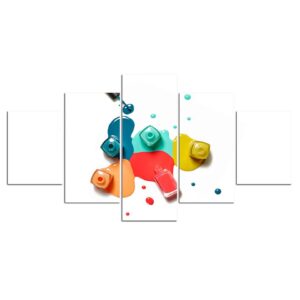 watercolor colorful 01 - Abstract 5 Panel Canvas Art Wall Decor