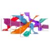 watercolor colorful - Abstract 5 Panel Canvas Art Wall Decor