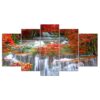 waterfall Landscap 05 - Nature 5 Panel Canvas Art Wall Decor