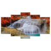 waterfall Landscape 02 - Nature 5 Panel Canvas Art Wall Decor