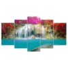 waterfall Landscape 06 - Nature 5 Panel Canvas Art Wall Decor