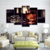 whisky ice cigar - Wine 5 Panel Canvas Art Wall Decor