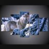 white wolves artistic 01 - Animal 5 Panel Canvas Art Wall Decor