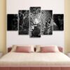 yaguar dikaya koshka hischnik - Animal 5 Panel Canvas Art Wall Decor