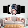 yin yang simvol cherepa uzor - Abstract 5 Panel Canvas Art Wall Decor