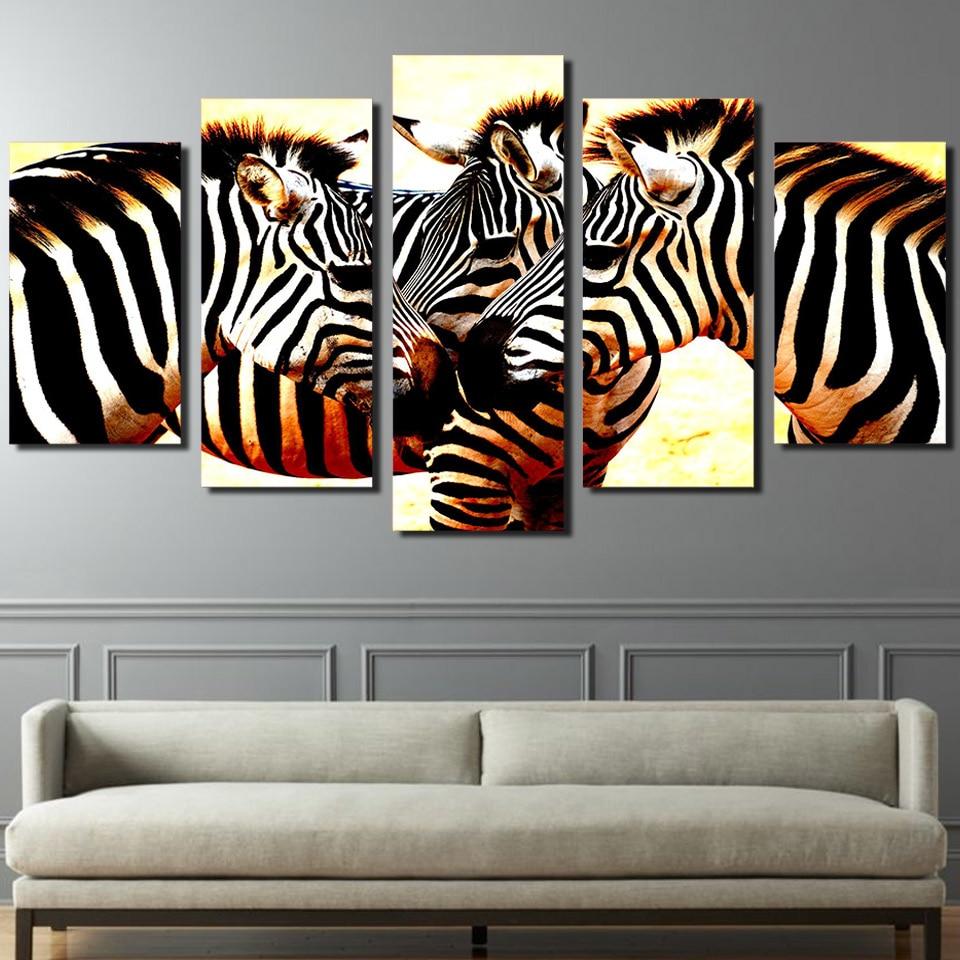 zebra mane - Animal 5 Panel Canvas Art Wall Decor zebra mane - Animal 5 Panel Canvas Art Wall Decor