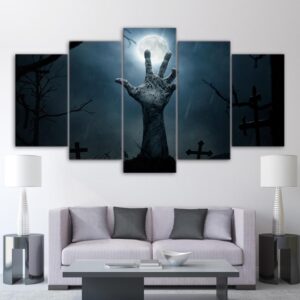zombie mano ween - Abstract 5 Panel Canvas Art Wall Decor